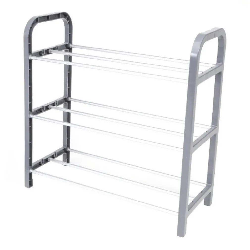 SCARPIERA IN PLASTICA 3 RIPIANI LIVELLI SALVASPAZIO 40X19X42CM PORTA SCARPE CASA