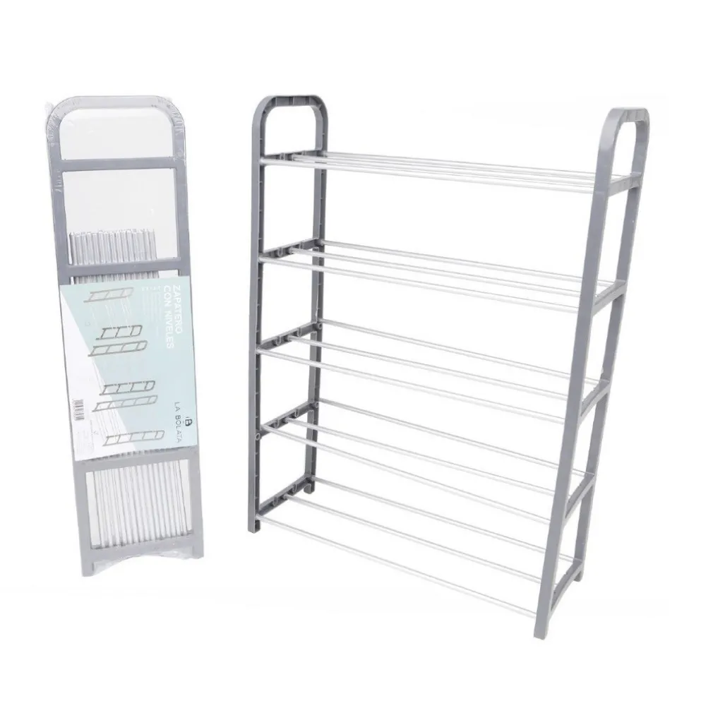 SCARPIERA IN PLASTICA 5 RIPIANI LIVELLI SALVASPAZIO 50X19X68CM PORTA SCARPE CASA