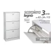 SCARPIERA LEGNO 3 ANTE BIANCO LEGNO 63 X 24 X 115 CM 715617 SCARPE