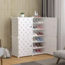 SCARPIERA MODULARE MULTISTRATO MOBILETTO SALVASPAZIO CON 4 ANTE 12 RIPIANI PER CASA UFFICI