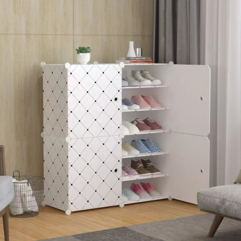 SCARPIERA MODULARE MULTISTRATO MOBILETTO SALVASPAZIO CON 4 ANTE 12 RIPIANI PER CASA UFFICI