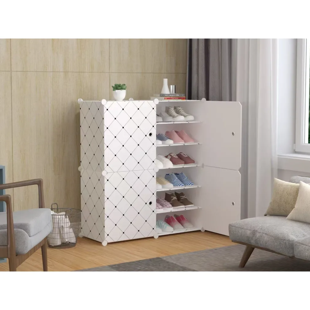 SCARPIERA MODULARE MULTISTRATO MOBILETTO SALVASPAZIO CON 4 ANTE 12 RIPIANI PER CASA UFFICI