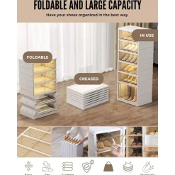 SCARPIERA PIEGHEVOLE IMPILABILE A 6 RIPIANI ANTIPOLVERE TRASPIRANTE 120X37X51CM
