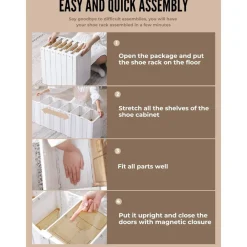 SCARPIERA PIEGHEVOLE IMPILABILE A 6 RIPIANI ANTIPOLVERE TRASPIRANTE 120X37X51CM