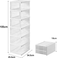 SCARPIERA PIEGHEVOLE SCARPE RICHIUDIBILE 6 CONTENITORI SALVASPAZIO 105X25.5X34.5CM