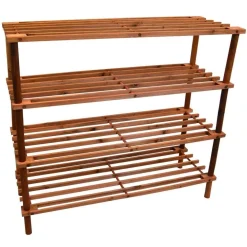 SCARPIERA PORTA SCARPE 4 RIPIANI PIANI IN LEGNO SCAFFALE MOBILE SALVASPAZIO CASA