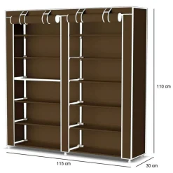 SCARPIERA SALVASPAZIO 7 RIPIANI 36 PAIA SCAFFALE ACCIAIO E TESSUTO TNT MARRONE