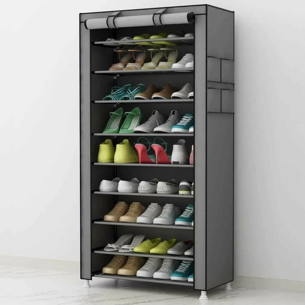 SCARPIERA SALVASPAZIO 10 RIPIANI 27PAIA DI SCARPE SCAFFALE ACCIAIO E TESSUTO TNT