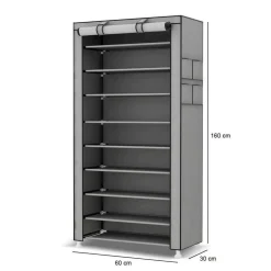 SCARPIERA SALVASPAZIO 10 RIPIANI 27PAIA DI SCARPE SCAFFALE ACCIAIO E TESSUTO TNT