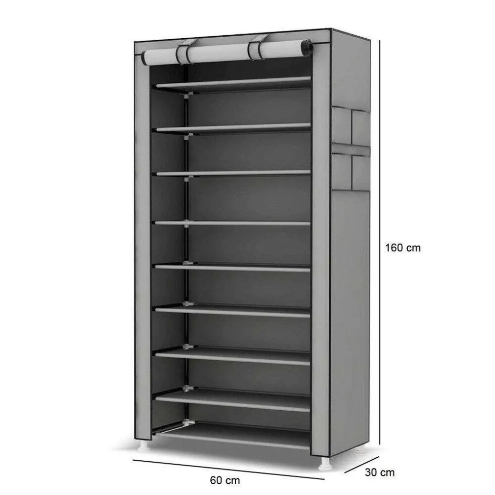 SCARPIERA SALVASPAZIO 10 RIPIANI 27PAIA DI SCARPE SCAFFALE ACCIAIO E TESSUTO TNT