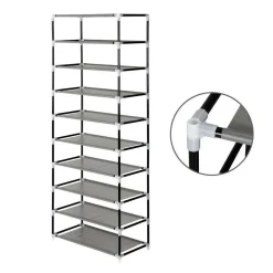 SCARPIERA SALVASPAZIO 10 RIPIANI 27PAIA DI SCARPE SCAFFALE ACCIAIO E TESSUTO TNT