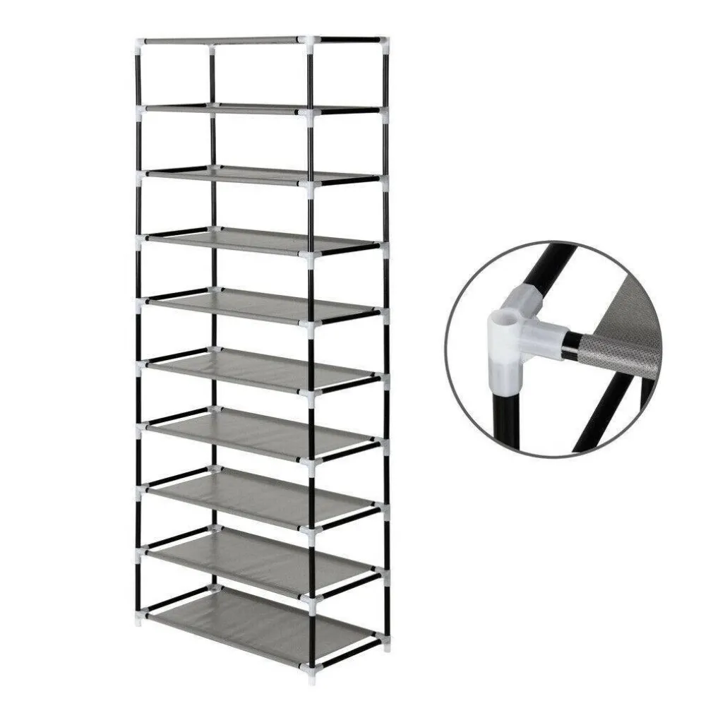 SCARPIERA SALVASPAZIO 10 RIPIANI 27PAIA DI SCARPE SCAFFALE ACCIAIO E TESSUTO TNT