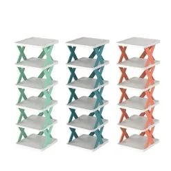 SCARPIERA SCAFFALE PORTAOGGETTI MODULARE SALVASPAZIO 6 RIPIANI 81 X 26 X 24 CM