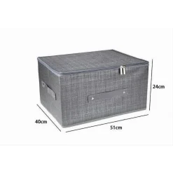 SCATOLA BOX SALVASPAZIO PORTATUTTO CONTENITORE ORGANIZER CERNIERA 51X40X24CM 79417