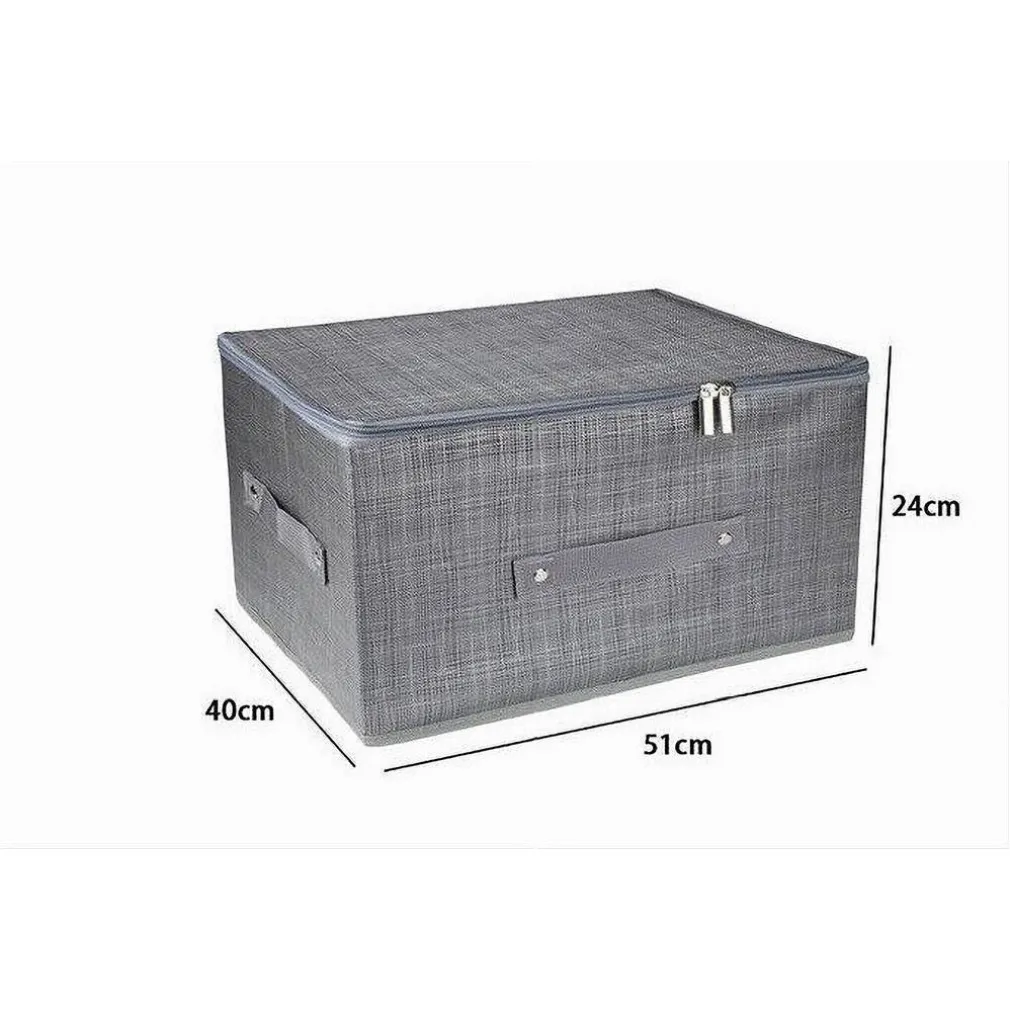 SCATOLA BOX SALVASPAZIO PORTATUTTO CONTENITORE ORGANIZER CERNIERA 51X40X24CM 79417