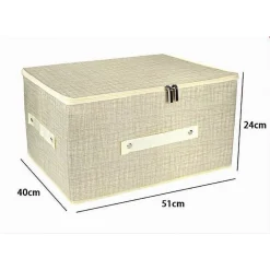 SCATOLA BOX SALVASPAZIO PORTATUTTO CONTENITORE ORGANIZER CERNIERA 51X40X24CM 79417