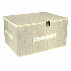 SCATOLA BOX SALVASPAZIO PORTATUTTO CONTENITORE ORGANIZER CERNIERA 51X40X24CM 79417
