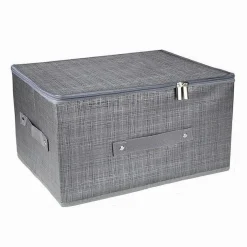 SCATOLA BOX SALVASPAZIO PORTATUTTO CONTENITORE ORGANIZER CERNIERA 79415 35X26X20CM
