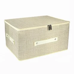SCATOLA BOX SALVASPAZIO PORTATUTTO CONTENITORE ORGANIZER CERNIERA 79415 35X26X20CM