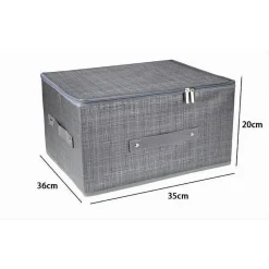 SCATOLA BOX SALVASPAZIO PORTATUTTO CONTENITORE ORGANIZER CERNIERA 79415 35X26X20CM