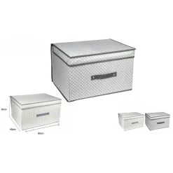 SCATOLA BOX SALVASPAZIO PORTATUTTO CONTENITORE ARMADI ORGANIZER 60X40X30CM 53029