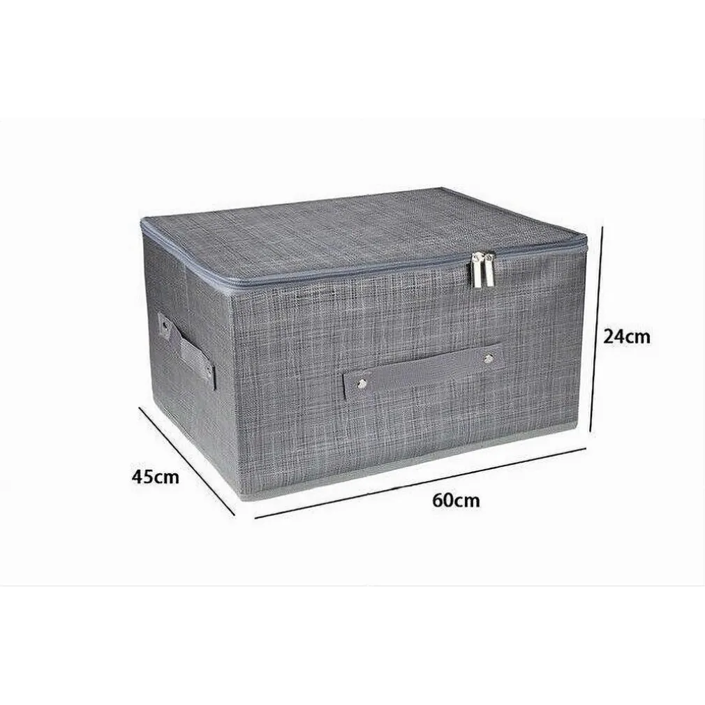SCATOLA BOX SALVASPAZIO PORTATUTTO CONTENITORE ORGANIZER CERNIERA 60X45X24CM 79418