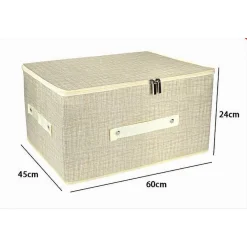 SCATOLA BOX SALVASPAZIO PORTATUTTO CONTENITORE ORGANIZER CERNIERA 60X45X24CM 79418
