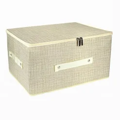 SCATOLA BOX SALVASPAZIO PORTATUTTO CONTENITORE ORGANIZER CERNIERA 60X45X24CM 79418