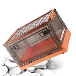 SCATOLA CONTENITORE DI STOCCAGGIO PIEGHEVOLE SALVASPAZIO CON RUOTE 40X28X24 CM