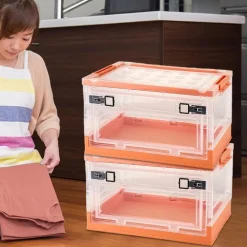 SCATOLA CONTENITORE DI STOCCAGGIO PIEGHEVOLE SALVASPAZIO CON RUOTE 40X28X24 CM