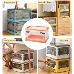 SCATOLA CONTENITORE DI STOCCAGGIO PIEGHEVOLE SALVASPAZIO CON RUOTE 40X28X24 CM