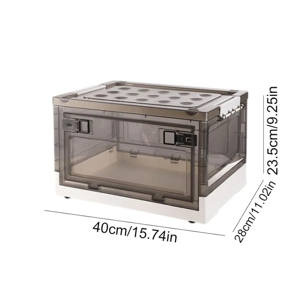 SCATOLA CONTENITORE DI STOCCAGGIO PIEGHEVOLE SALVASPAZIO CON RUOTE 40X28X24 CM