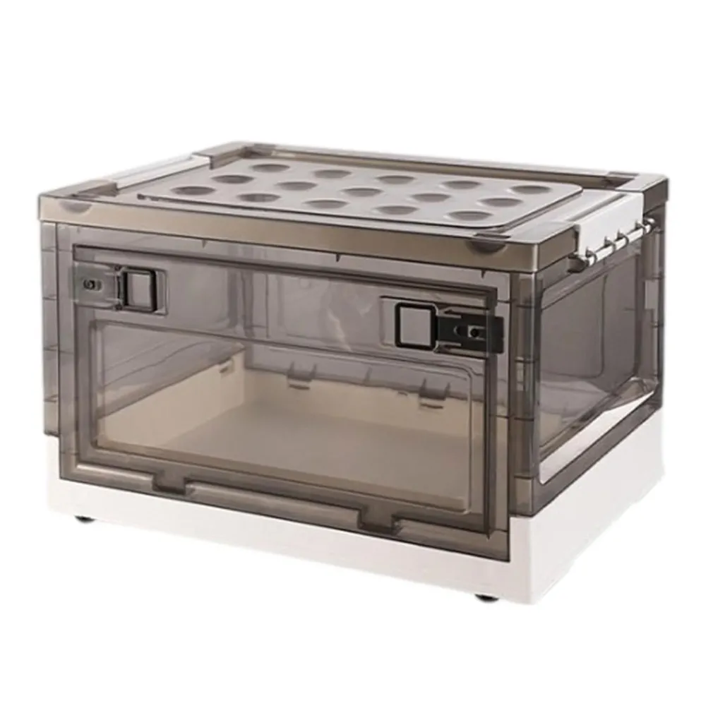 SCATOLA CONTENITORE DI STOCCAGGIO PIEGHEVOLE SALVASPAZIO CON RUOTE 40X28X24 CM