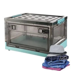 SCATOLA CONTENITORE DI STOCCAGGIO PIEGHEVOLE SALVASPAZIO CON RUOTE 40X28X24 CM