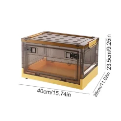 SCATOLA CONTENITORE DI STOCCAGGIO PIEGHEVOLE SALVASPAZIO CON RUOTE 40X28X24 CM