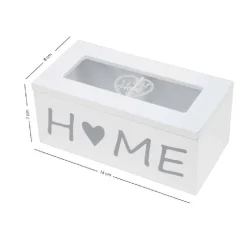 SCATOLA CONTENITORE LEGNO BIANCO HOME BACHECA 2 SCOMPARTI POSTI VETRINA 219612