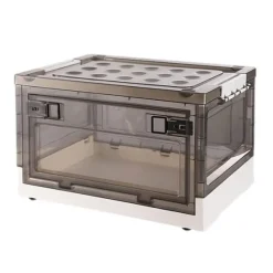 SCATOLA CONTENITORE STOCCAGGIO PIEGHEVOLE SALVASPAZIO CON RUOTE 51 X 34 X 24 CM