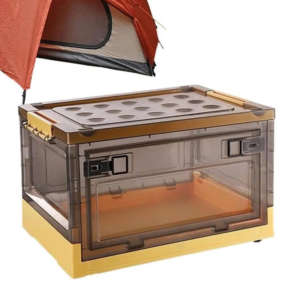 SCATOLA CONTENITORE STOCCAGGIO PIEGHEVOLE SALVASPAZIO CON RUOTE 51 X 34 X 24 CM