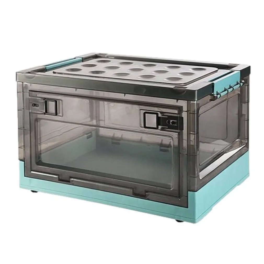 SCATOLA CONTENITORE STOCCAGGIO PIEGHEVOLE SALVASPAZIO CON RUOTE 51 X 34 X 24 CM