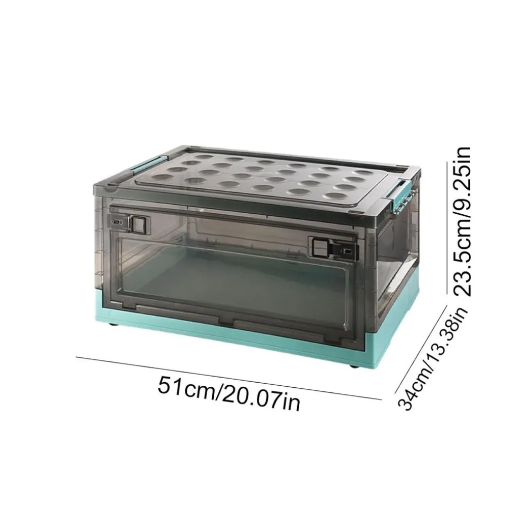 SCATOLA CONTENITORE STOCCAGGIO PIEGHEVOLE SALVASPAZIO CON RUOTE 51 X 34 X 24 CM