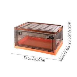 SCATOLA CONTENITORE STOCCAGGIO PIEGHEVOLE SALVASPAZIO CON RUOTE 51 X 34 X 24 CM