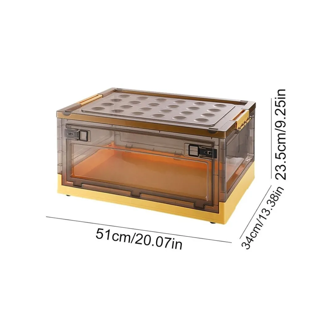 SCATOLA CONTENITORE STOCCAGGIO PIEGHEVOLE SALVASPAZIO CON RUOTE 51 X 34 X 24 CM