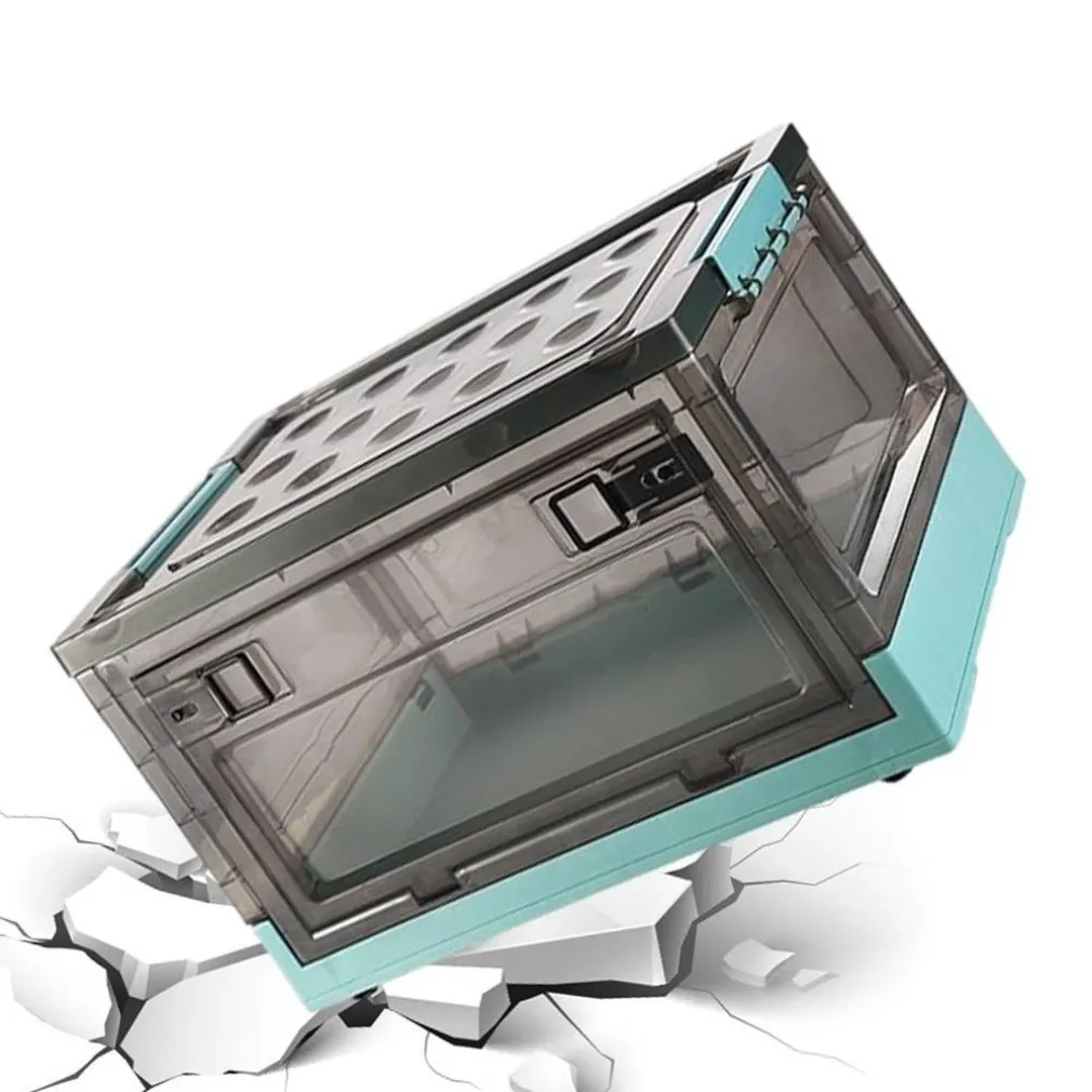 SCATOLA CONTENITORE STOCCAGGIO PIEGHEVOLE SALVASPAZIO CON RUOTE 51 X 34 X 24 CM