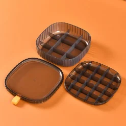 SCATOLA IMPILABILE TRASPARENTE 3 STRATI COPERCHIO PORTAGIOIE DONNA PORTAOGGETTI