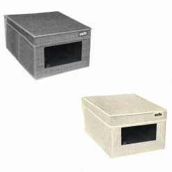 SCATOLA PORTA DOCUMENTI UFFICIO BOX ORGANIZER PORTATUTTO 25X35X16CM GRIGIO 69690