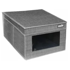 SCATOLA PORTA DOCUMENTI UFFICIO BOX ORGANIZER PORTATUTTO 25X35X16CM GRIGIO 69690