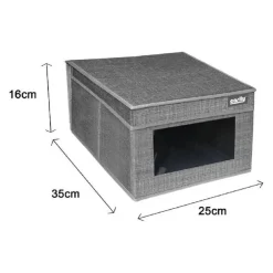 SCATOLA PORTA DOCUMENTI UFFICIO BOX ORGANIZER PORTATUTTO 25X35X16CM GRIGIO 69690