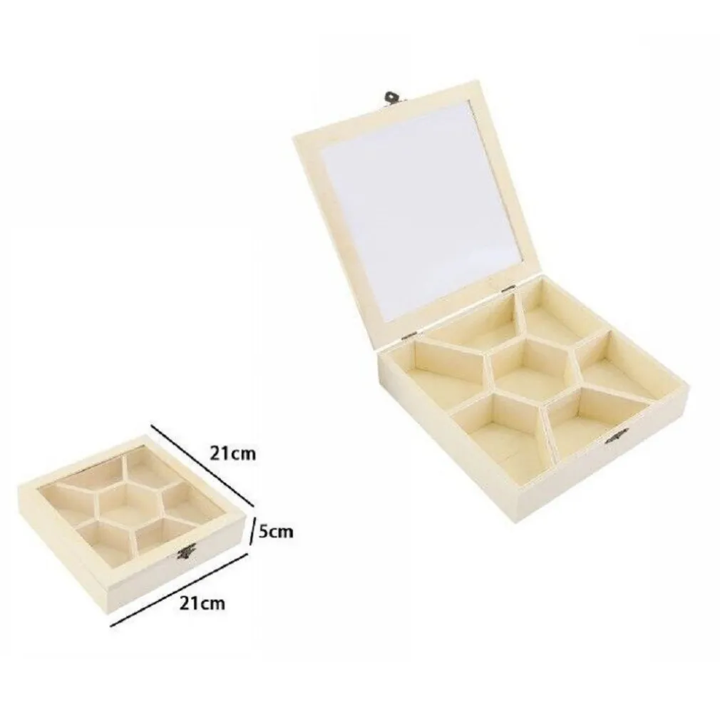 SCATOLA PORTAGIOIE IN LEGNO CON BACHECA 7 POSTI SCOMPARTI VETRINA 74028A LY-1417