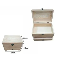 SCATOLA PORTAGIOIE IN LEGNO BACHECA CON CASSETTO DECOUPAGE 53393A