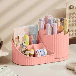 SCATOLA PORTAOGGETTI DA SCRIVANIA PORTA ROSSETTI COSMETICI CANCELLERIA PENNE PER TOLETTA